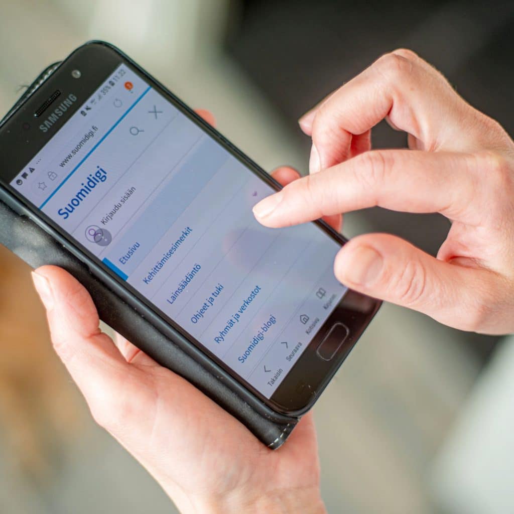 Mobiilinäkymä suomidigi.fi-sivustolle