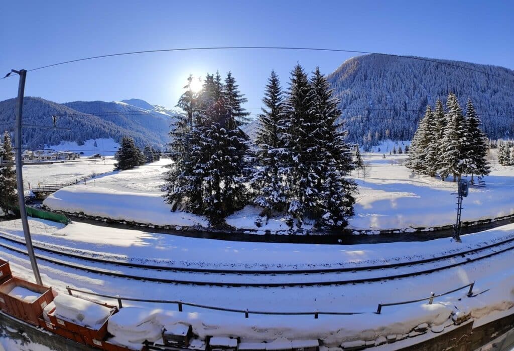 A view from hotel window in Davos