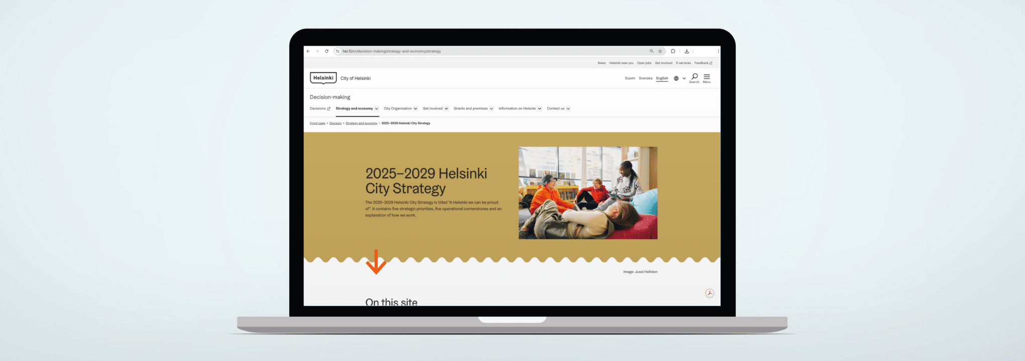 2025-2029 Helsinki City Strategy on screen